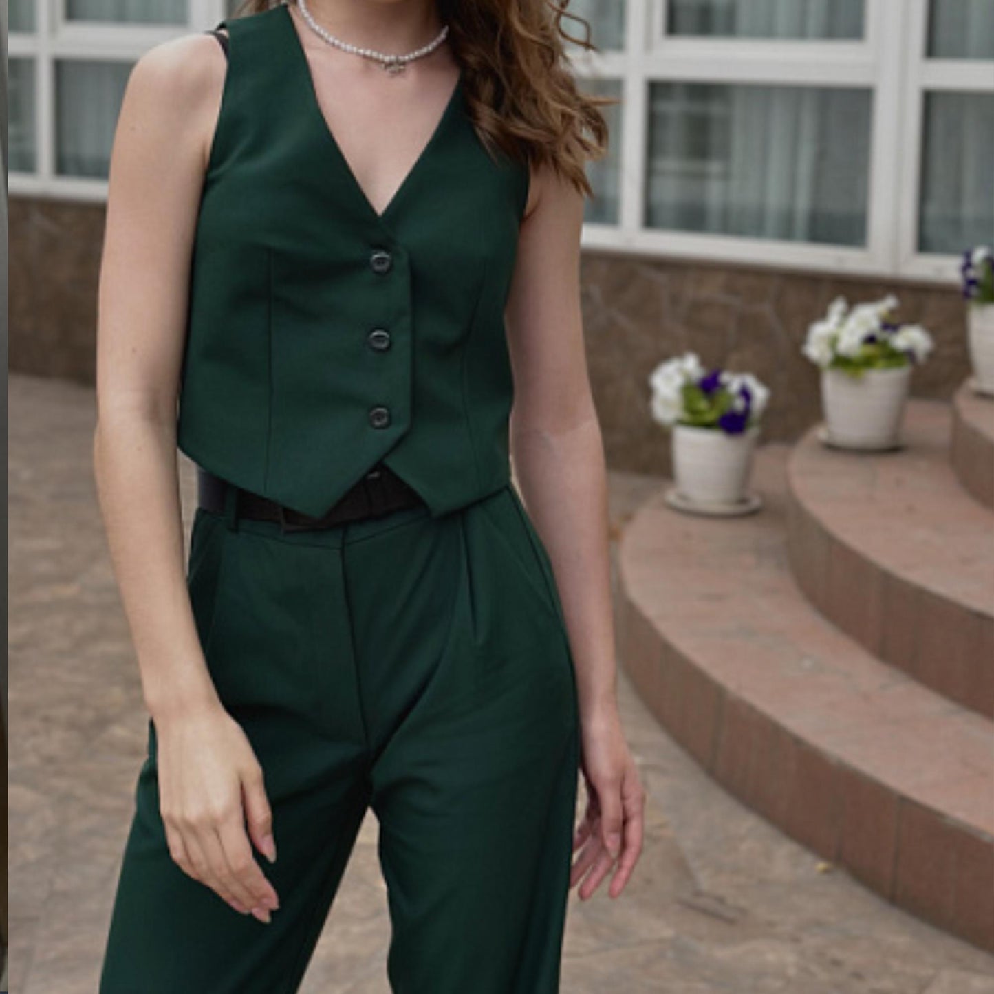 Women's Classic Vest Sewing Pattern | Fitted Buttoned Vest | DIY Tailored Vest PDF | Waistcoat Jacket