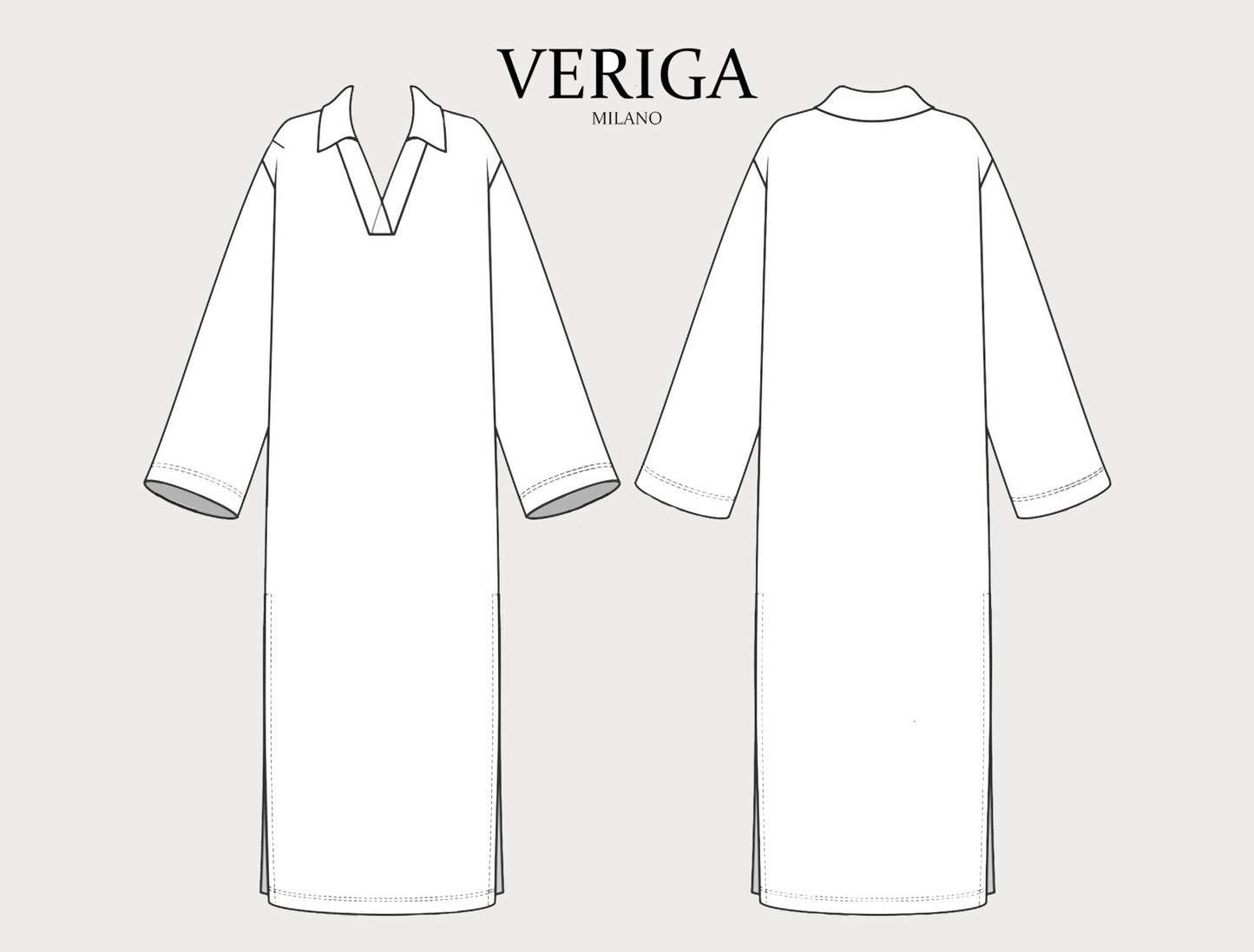 Parma Dress Sewing Pattern | Elegant V-Neck Dress | US 6-16