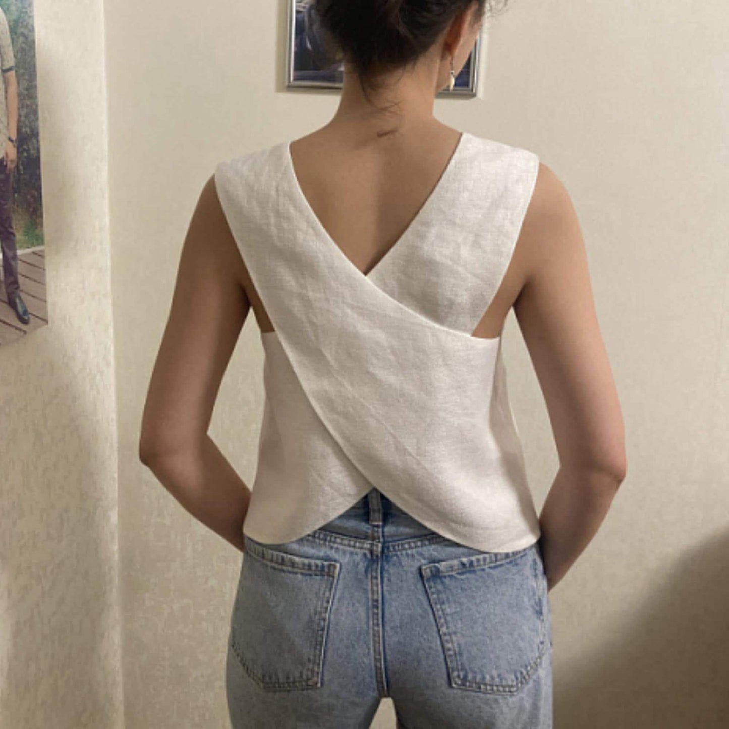 Open back top Sewing Pattern, Wrap-around back top, Summer top Pattern, Y2K stylish Top Pattern, draped top | US 6-16 | A4, Letter, Plotter
