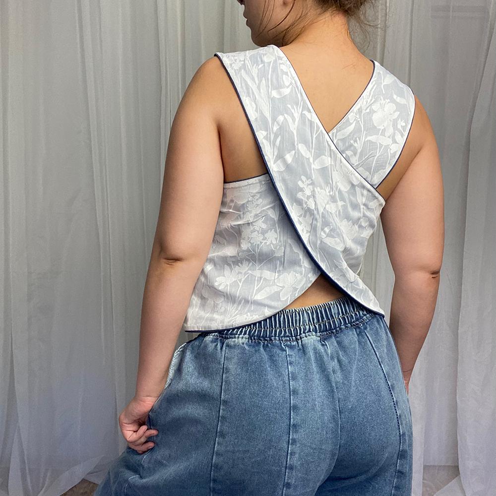 Open back top Sewing Pattern, Wrap-around back top, Summer top Pattern, Y2K stylish Top Pattern, draped top | US 6-16 | A4, Letter, Plotter