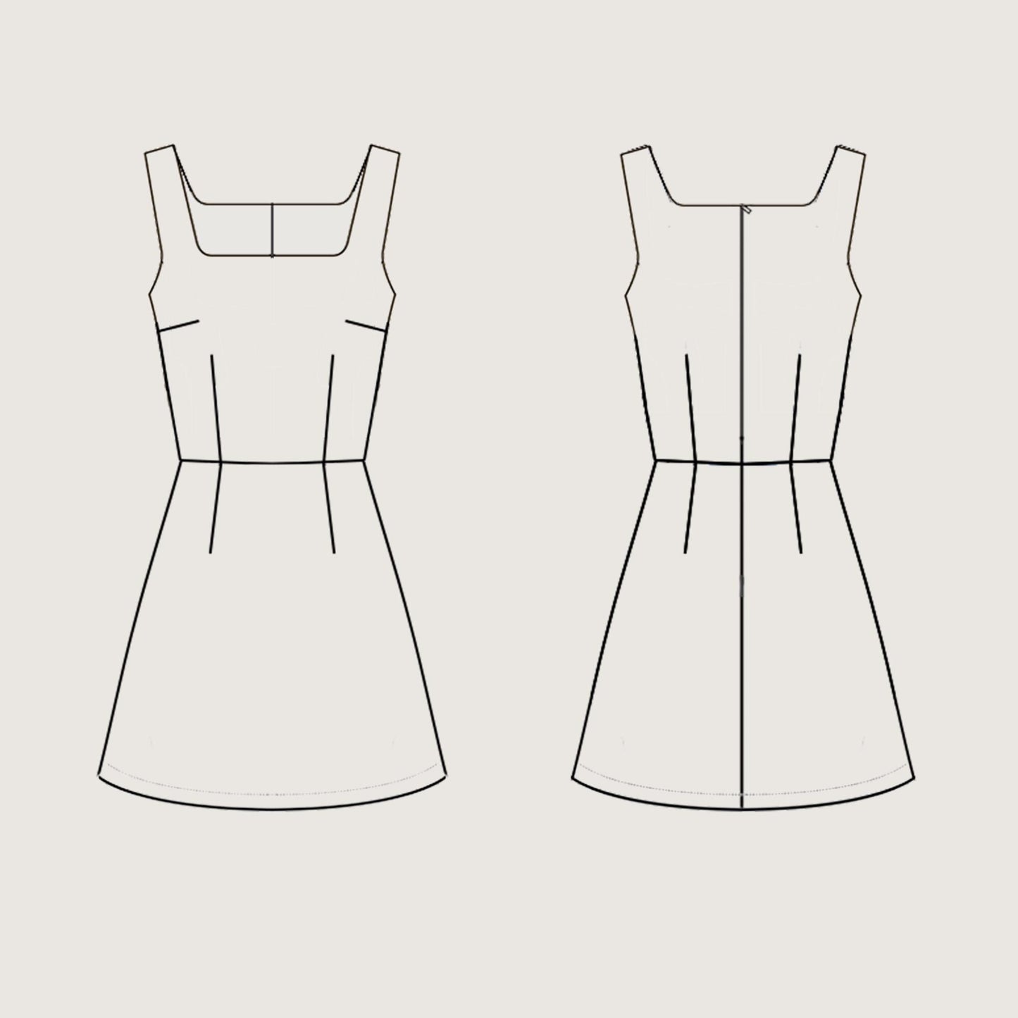 Fitted Mini Dress Pattern | Dress | XS–M (US 2–6 / EU 34–38)