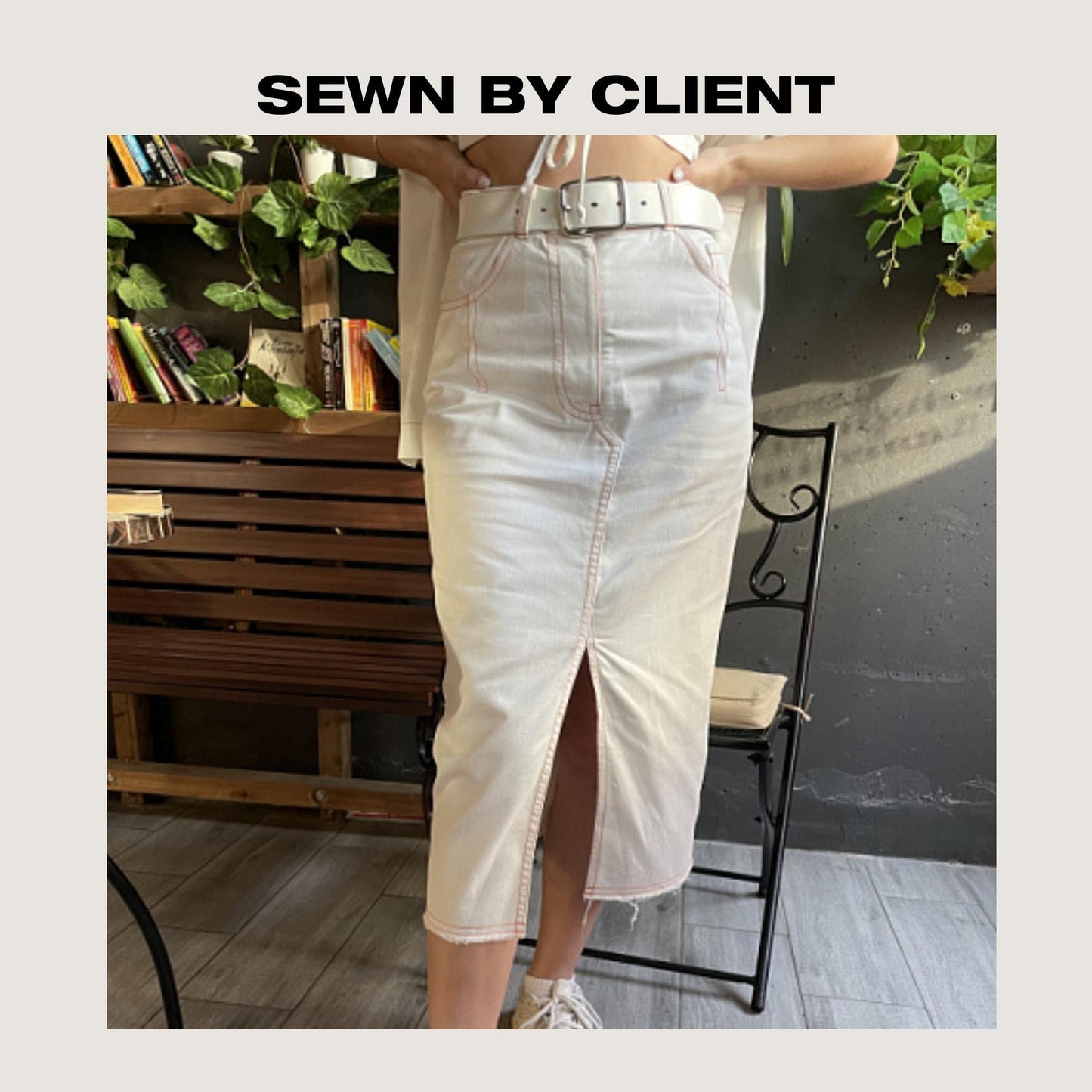 Long A-Line Denim Skirt Sewing Pattern | High Waist A-Line Skirt | Jeans Skirt | Beginner | US 6-16