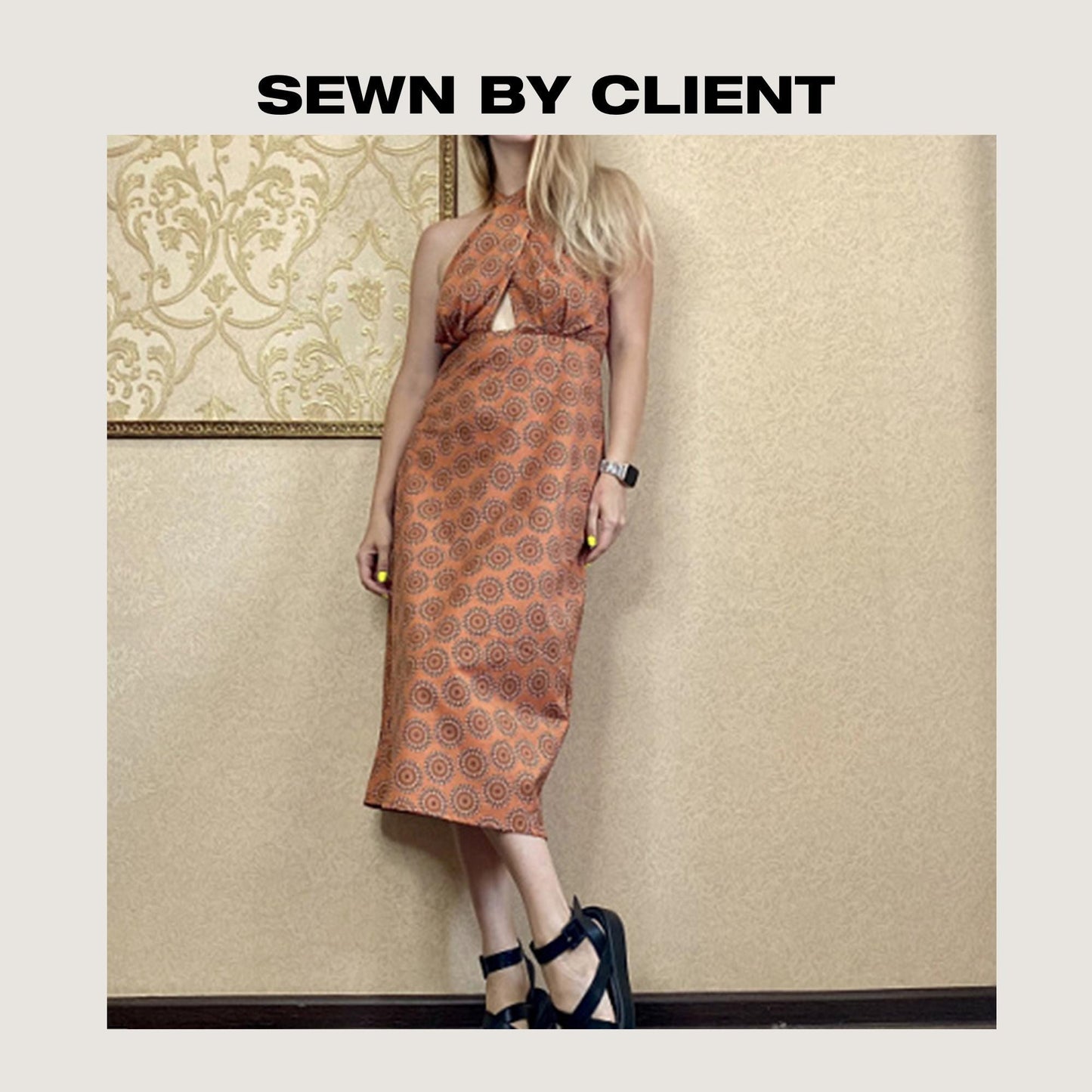 Summer Halter Neck Dress Sewing Pattern | Open Back Sundress | XS–XXL (US 6–16 / EU 34–44)
