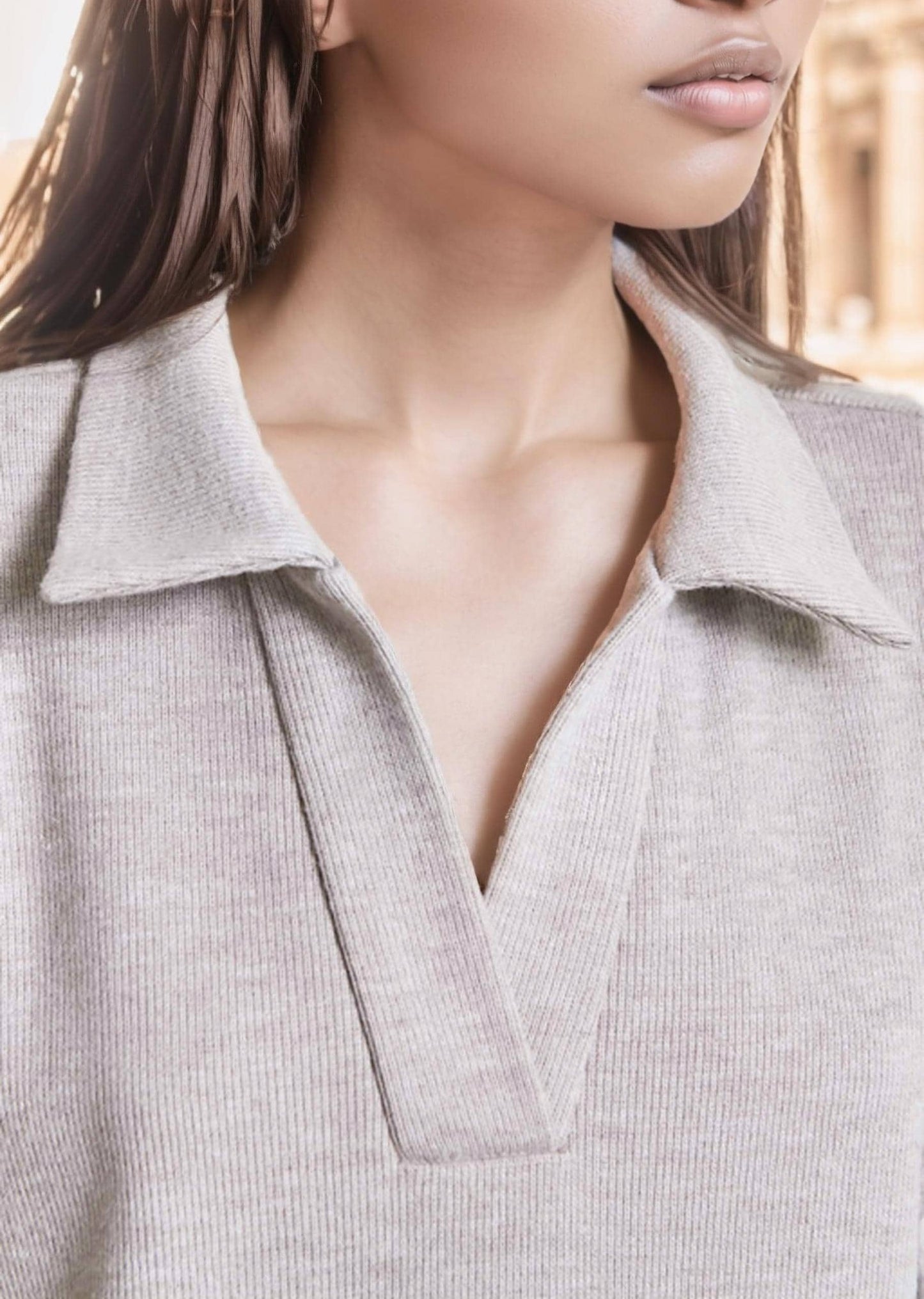 Simple V-Neck Dress Pattern – Women’s Long Sleeve Spring Dress in Cotton Linen