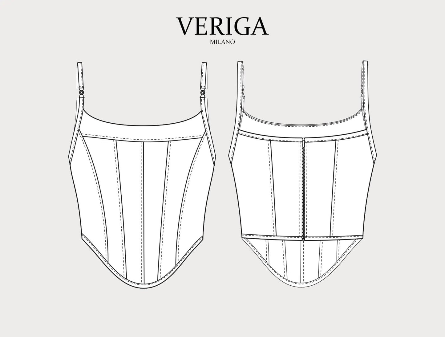Bustier Tube Top Corset Pattern – Overbust Zipper Corset & Cosplay Corset Sewing Pattern XS-XXL