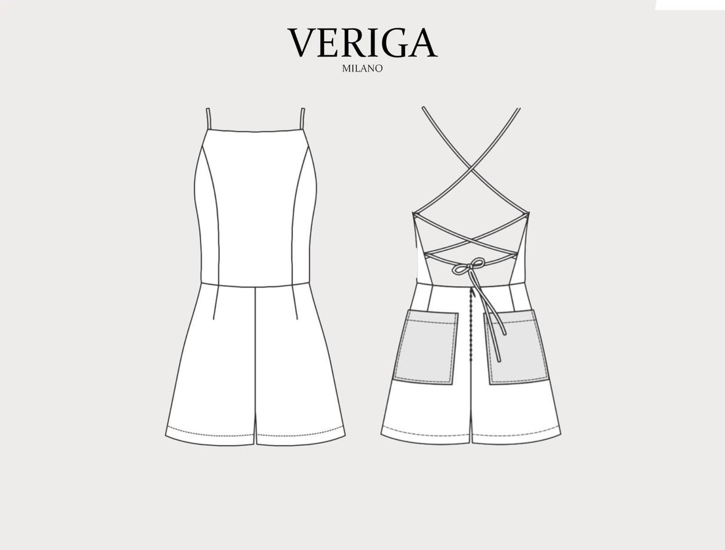 Backless Jumpsuit Sewing Pattern XS-XXL – Women’s Romper PDF Pattern