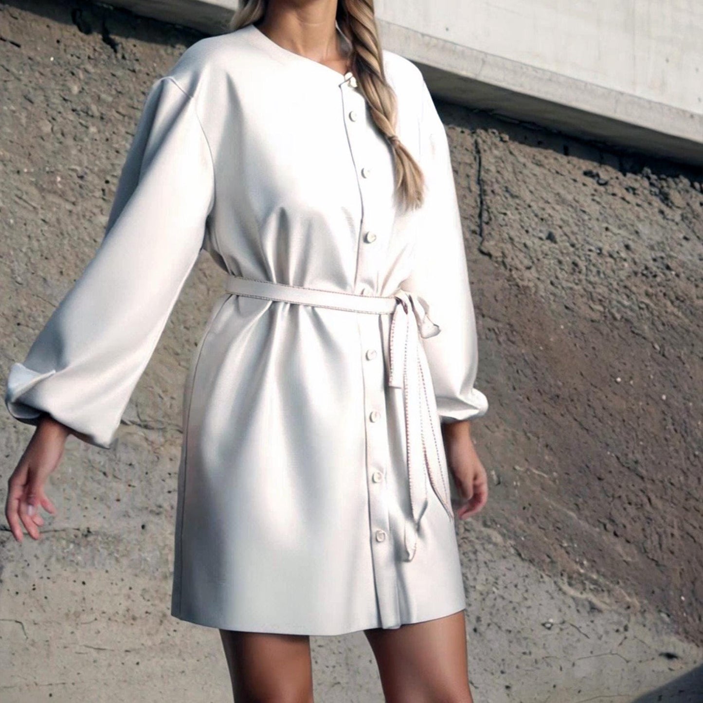 ✨ Shirt Dress with Puffed Sleeves Pattern | Dress | XS–M (US 2–6 / EU 34–38)