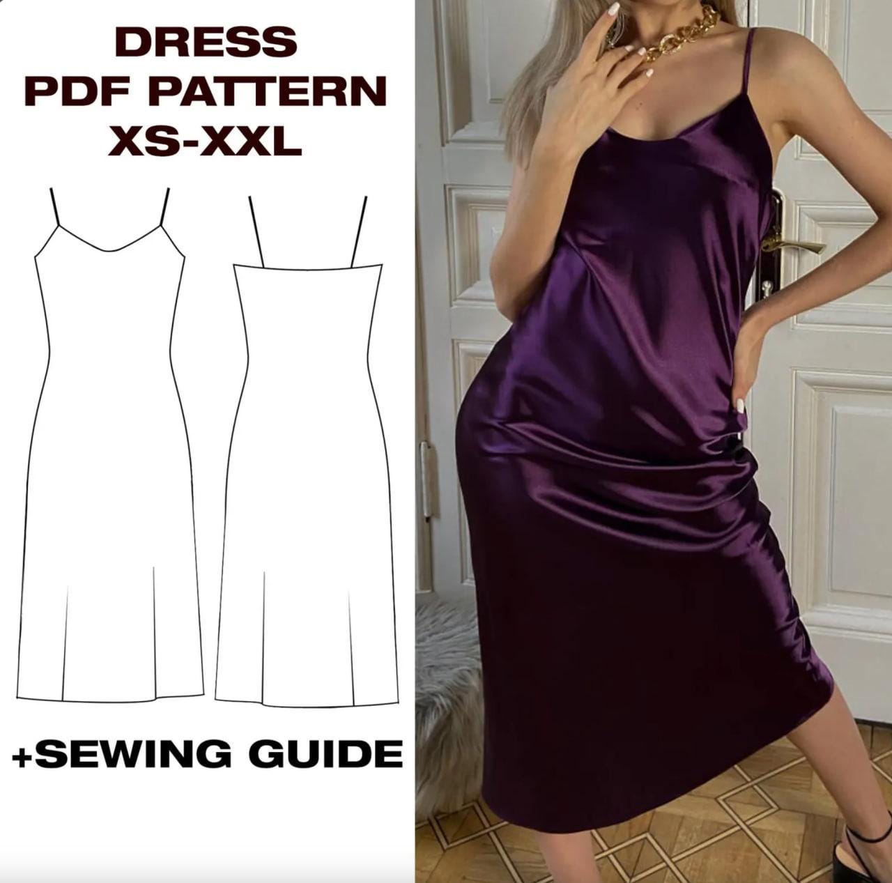 Beginner Summer Dress Pattern Bundle | 4 Easy Patterns | Naples dress | A Line Dress | Midi Denim dress | Slip dress | XS-XXL | US2-12