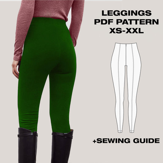 High Rise Yoga Pants Pattern | Pants | XS–XXL (US 6–16 / EU 34–48)