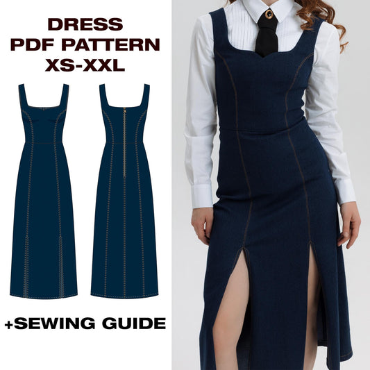 Summer Mini Dress Pattern | A-Line Dress | XS–L (US 2–12 / EU 34–44)