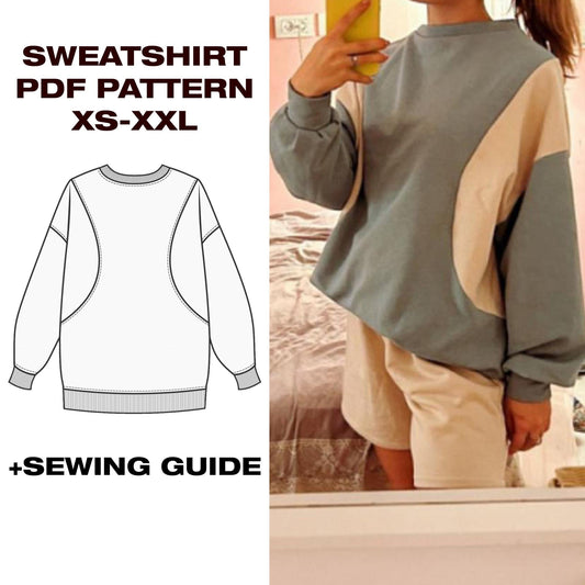 Oversized Hoodie Sewing Pattern | Sweatshirt | XS–XXL (US 6–16 / EU 34–44)