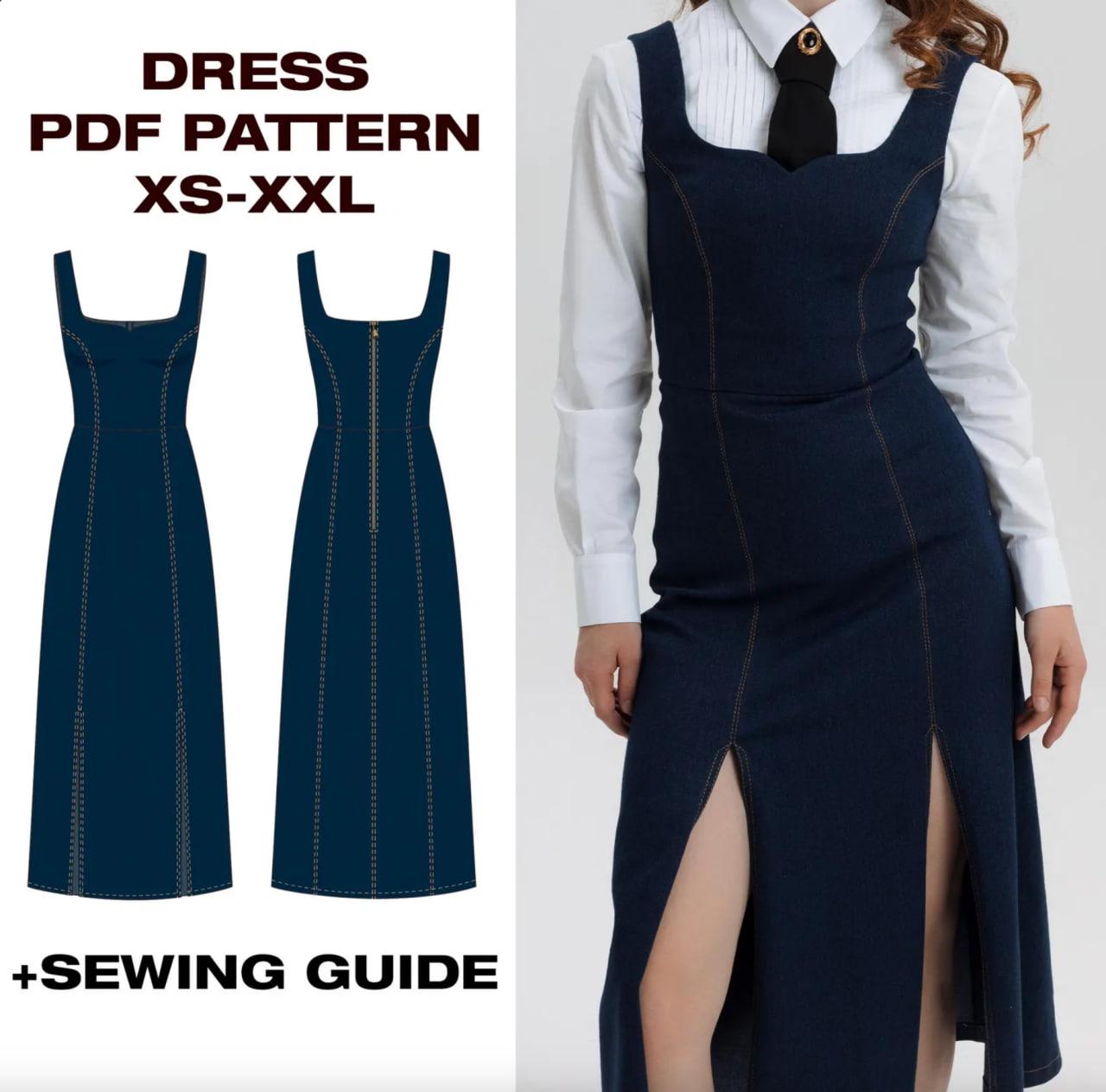 Beginner Summer Dress Pattern Bundle | 4 Easy Patterns | Naples dress | A Line Dress | Midi Denim dress | Slip dress | XS-XXL | US2-12