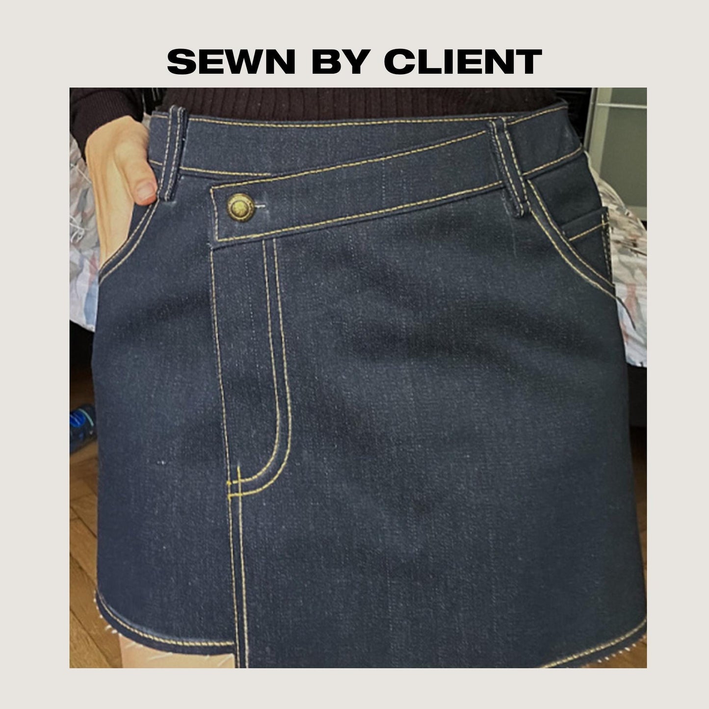 Mini Skirt Sewing Pattern | High Waist Skirt Pattern | A-line Skirt Pattern | Jeans skirt pattern | Beginner | US 6-16 | A4, Letter, Plotter