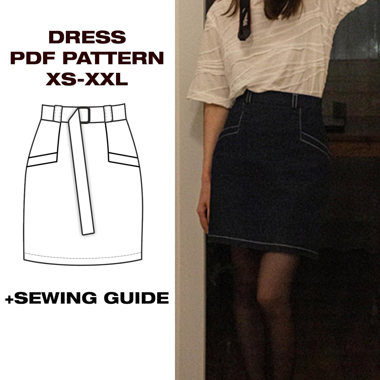 Summer High Waist Mini Skirt Pattern | Skirt | XS–XXL