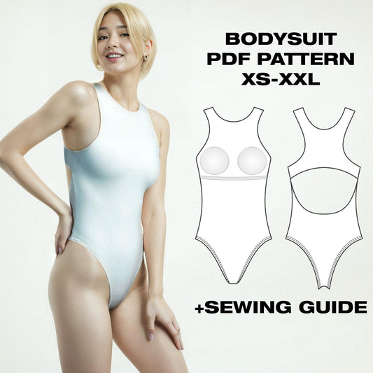 Bodysuit with Cutout Back Sewing Pattern | Romper / Jumpsuit | XS–XXL (US 6–16 / EU 34–48)