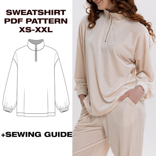 ✨ Women's Hoodie &amp; Anorak Sewing Pattern | Loose-Fit Sweatshirt | XS-XXL | PDF Pattern