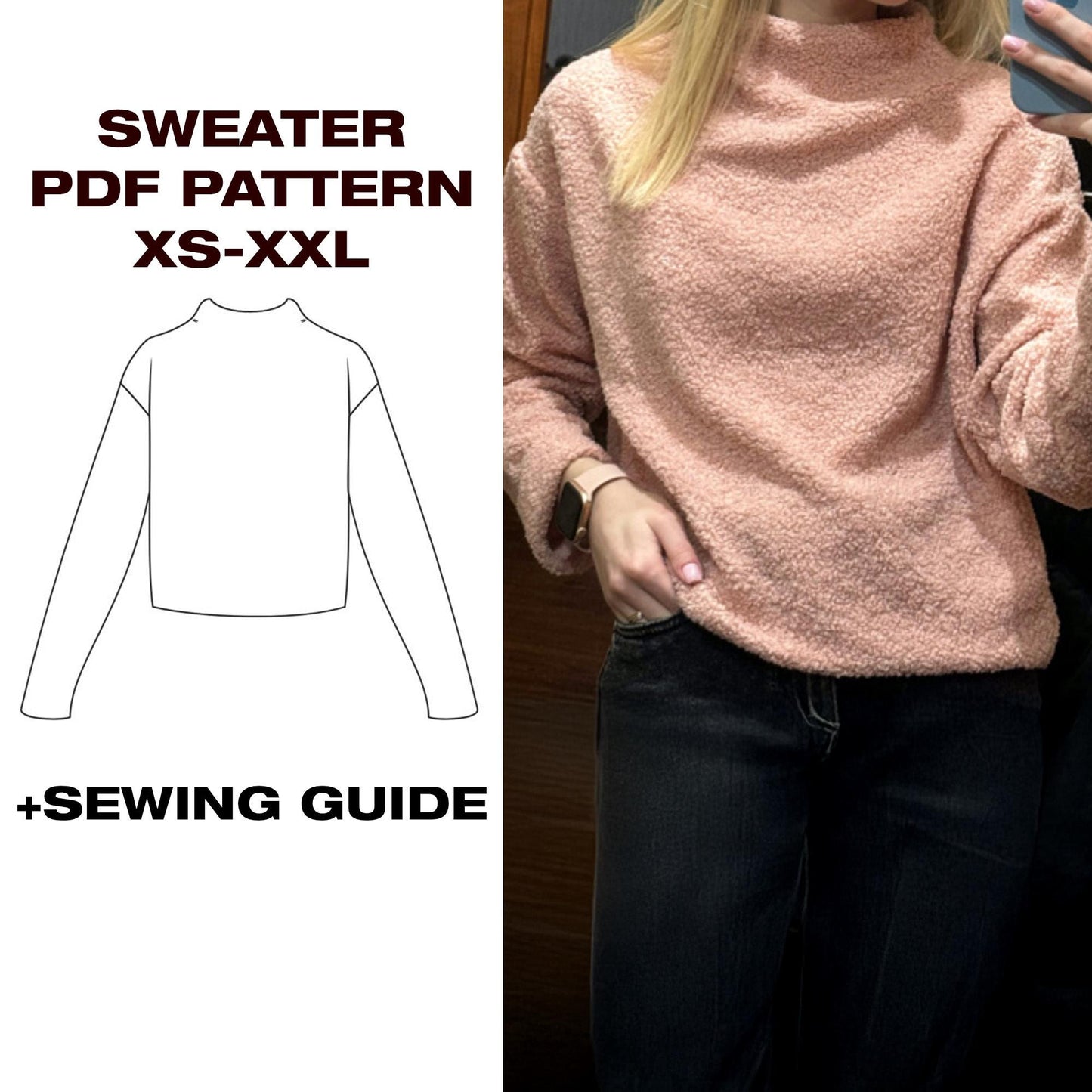 Oversized Knit Sweater Pattern | Sweater | XS–2XL (US 6–16 / EU 34–48)