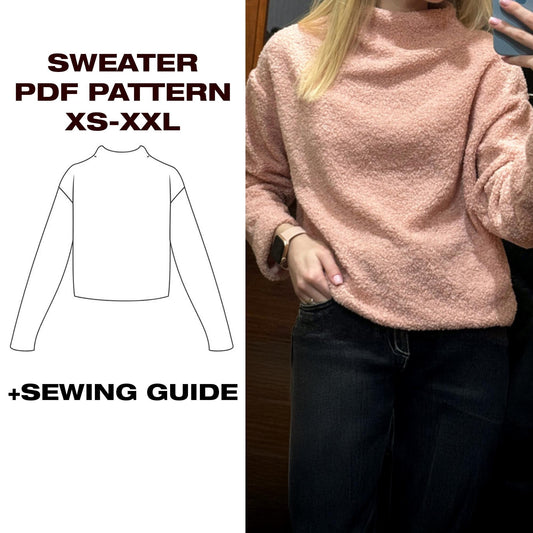 Oversized Knit Sweater Pattern | Sweater | XS–2XL (US 6–16 / EU 34–48)