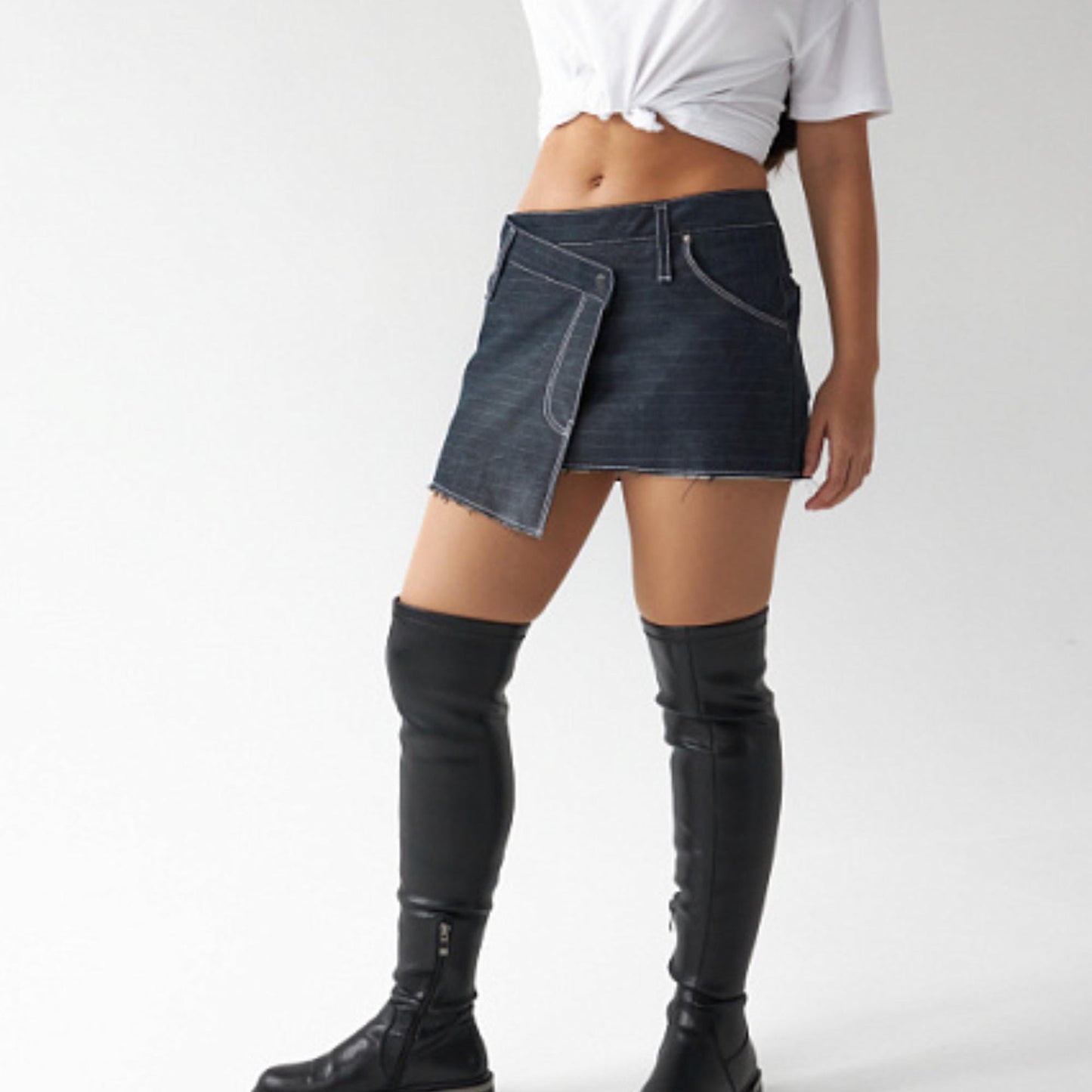 Mini Skirt Sewing Pattern | High Waist Skirt Pattern | A-line Skirt Pattern | Jeans skirt pattern | Beginner | US 6-16 | A4, Letter, Plotter