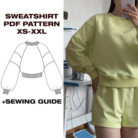 Raglan Sleeve Sweatshirt | Sweatshirt Sewing Pattern | US 2-12