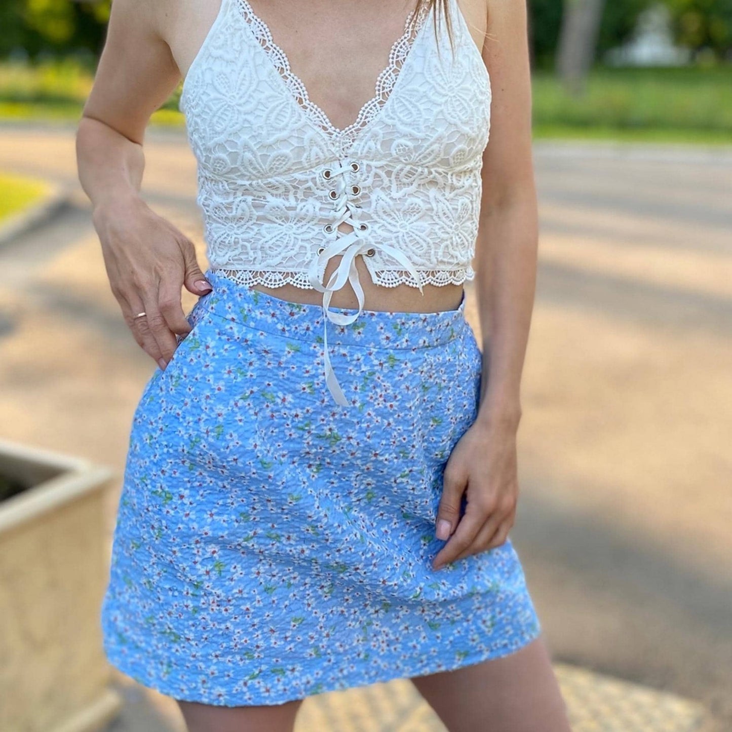 Summer Mini Skirt-Shorts Sewing Pattern | A-Line Skirt with Shorts | US 6-16