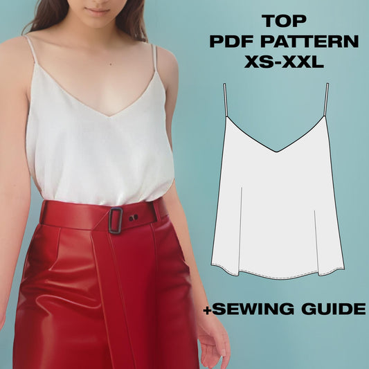 Summer Linen Tank Top Pattern | Top | XS–XXL (US 6–16 / EU 34–48)
