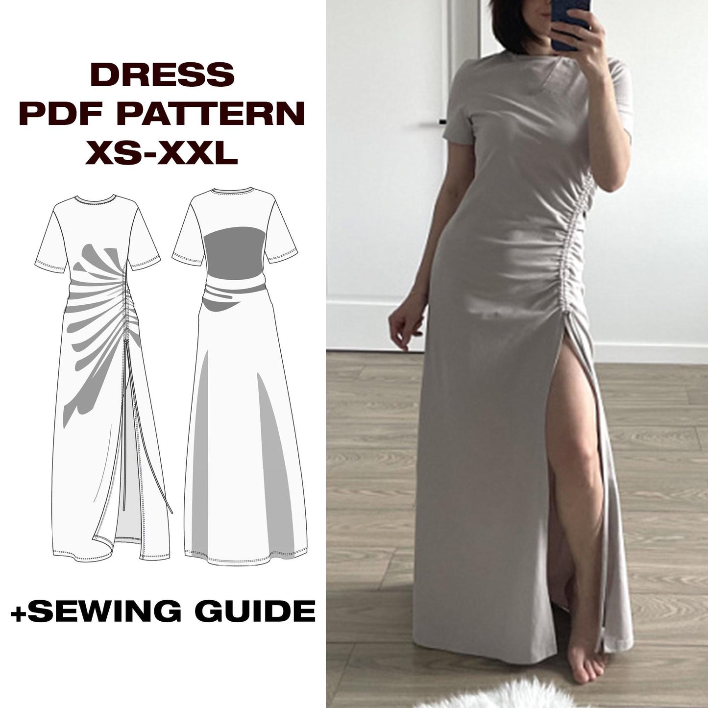 summer dress pattern | women dress sewing pattern | prom dress pattern| wedding dress pattern US 6-16 | A4, Letter, Plotter