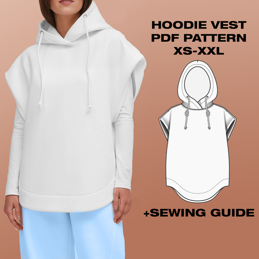 Simonetta vest hoodie - PDF sewing pattern