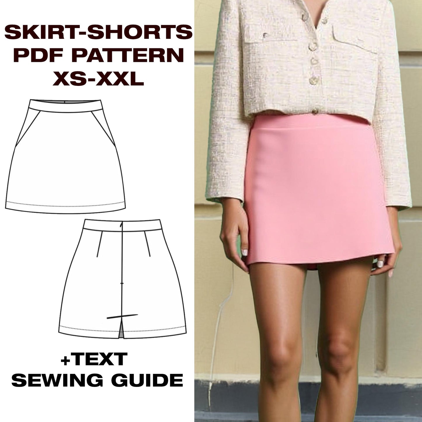Summer Shorts Skirt Pattern | Shorts | XS–XXL (US 6–16 / EU 34–44)