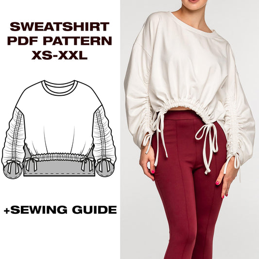 Sweatshirt Sewing Pattern | Anorak with Gathers | Summer Longsleeve | XS-XXL