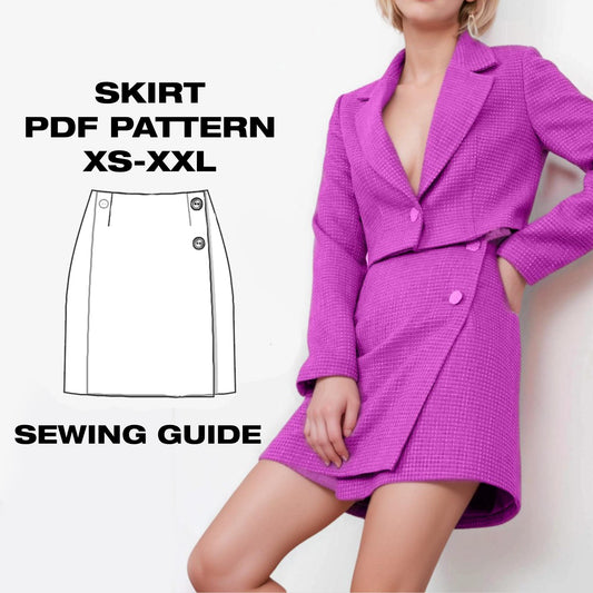 ✨ High Waist A-line Mini Skirt Pattern | Skirt | XS–2XL