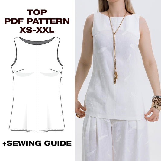 ✨ Summer Top Sewing Pattern | Top | XS–XXL (US 2–12 / EU 34–44)