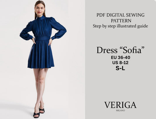 Double-Layer Dress  – Gathered Short Spring Dress Pattern