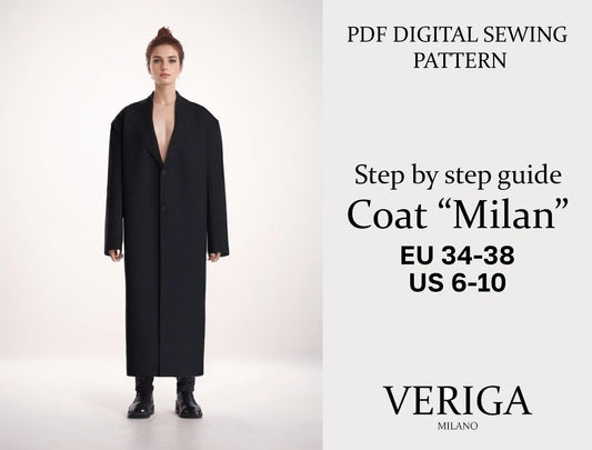 Oversized Winter Coat Pattern – Women’s Loose Straight Coat sewing pattern