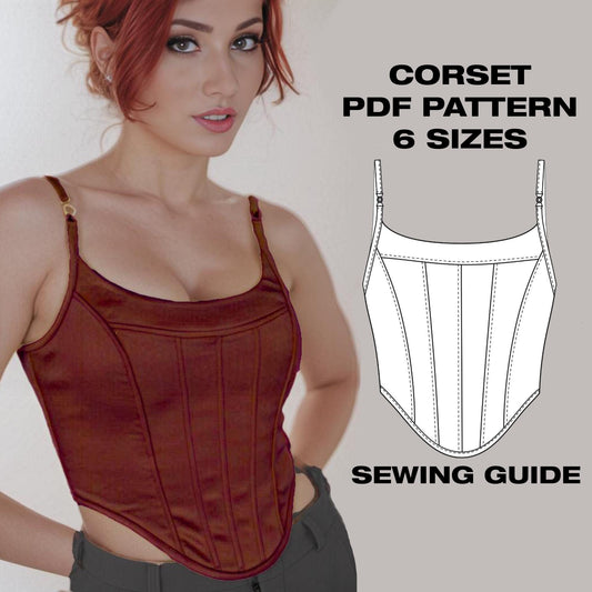 Bustier Tube Top Corset Pattern – Overbust Zipper Corset & Cosplay Corset Sewing Pattern XS-XXL