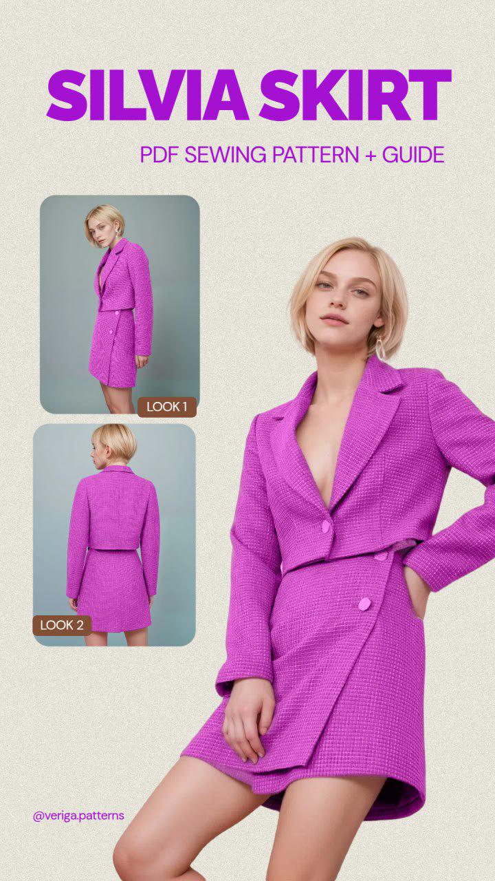 A-Line Mini Skirt SIlvia - PDF Sewing Pattern
