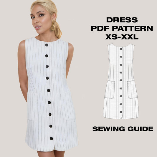 Bodice A-Line Mini Dress Sewing Pattern – Women’s & Girls Sizes XS-2XL