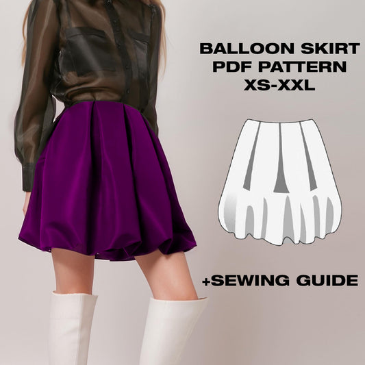 Bubble Skirt Pattern XS-XXL – Balloon Mini Skirt Sewing Pattern